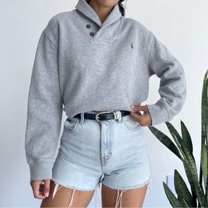 Vintage Polo Ralph Lauren Gray Shawl Collar Sweater Size L